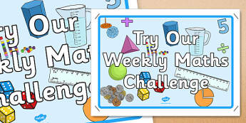 Try Our Weekly Maths Challenge Display Poster - display poster, display, poster, try, weekly, maths challenge