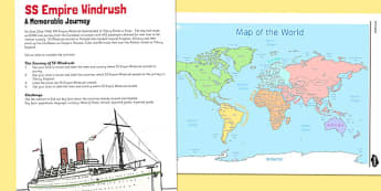SS Empire Windrush: A Memorable Journey Worksheet - windrush