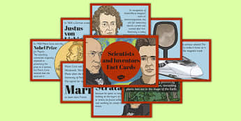 Scientists and Inventors Fact Cards - Marie Curie, William Smith, Inge Lehmann, botany, geology, seismology, Earth layers, fossils, rocks, skeleton, plants, magnets, electromagnets, mirrors, concave, convex