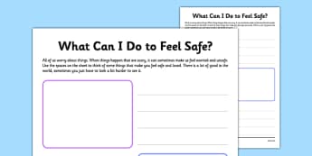 What Can I Do to Feel Safe Worksheet - what, do, feel, safe, worksheet, terrorist, terrorism, extremism, 