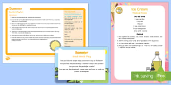 Summer Small World Play Idea and Printable Resource Pack - Summer, builder's tray, tuff tray, tuff spot, sensory, beach, holiday, sunny, small world, hot, sea