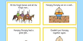 Humpty Dumpty Sequencing - Humpty Dumpty, sequencing, nursery rhyme, rhyme, rhyming, nursery rhyme story, nursery rhymes, position, Humpty Dumpty resources