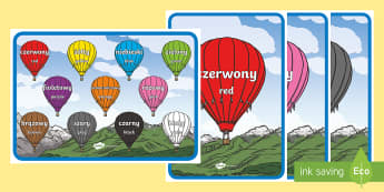 Polish Colours A4 Display Poster - Polish/English - Polski / Angielski--translation - Language Packs,polish, colours