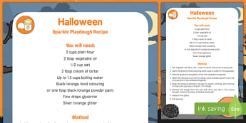 Halloween Sparkle Playdough Recipe