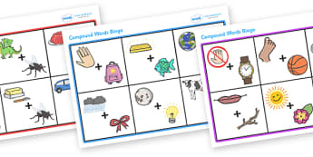 Connecting Words Compound Bingo - connecting words, connecting, comound, words, bingo, game, activity, adding, connect