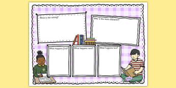 Book Review Writing Template Colourful - reading review, read, literacy, writing, template