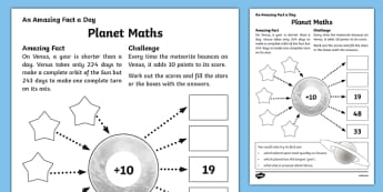 Planet Maths Activity Sheet, worksheet