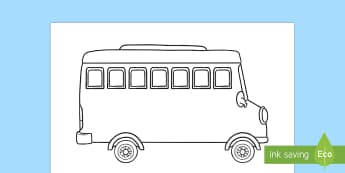 Bus Outline Colouring Page