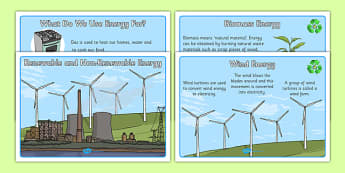 Renewable And Non Renewable Energy Information Posters - renewable, nonrenewable, non-renewable, sustainable, energy, different, types, information, poster, sign, display, climate change, renewable energy, solar, wind, nuclear, solar energy, wind ene