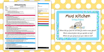 Crispy Cakes EYFS Mud Kitchen Plan and Prompt Card Pack - mud kitchen