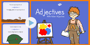 Adjectives PowerPoint - adjectives, powerpoint, words, presentation