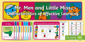 Mr Men and Little Miss Characteristics of Effective Learning Display Pack - EYFS, Early Years, Characteristics of Effective Learning, CoEL, Active Learning, Playing and Explori