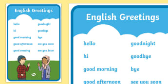 English Greetings A4 Display Poster