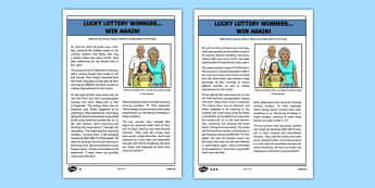 Lottery Win Newspaper Report Writing Sample