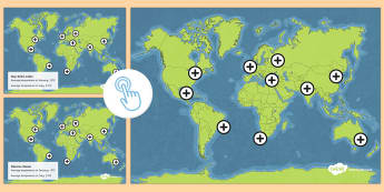 Temperatures Around the World Picture Hotspots - temperature, hot, cold, heat, climate, country, geography, world, hottest, coldest, weather, season, Twinkl Go, twinkl go, TwinklGo, twinklgo