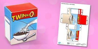 Real Life Object 3D Shapes Cuboid Cereal Box Paper Model - craft, shapes, 3d