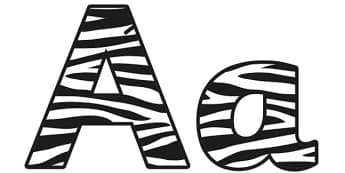 Zebra Pattern Display Lettering (Small) - safari, safari lettering, safari display lettering, zebra lettering, zebra pattern lettering, zebra, zebra skin