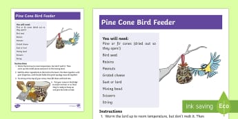 KS1 Make a Pine Cone Bird Feeder Craft Instructions - KS1 & 2 RSPB Big School's Birdwatch (3 Jan-17 Feb 2017), RSPB, school, bird, bird watch, bird feede