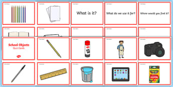 School Objects Quiz Cards