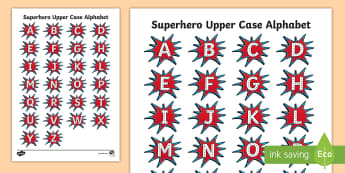 Superheroes Uppercase Letter Tracing Activity Sheet - superheroes, comics, comic books, letter tracing, uppercase letters, activity sheet, worksheet, lett