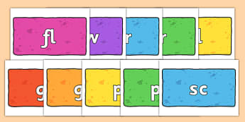 Initial Letter Blends on Bricks (Multicolour) - Initial Letters, initial letter, letter blend, letter blends, consonant, consonants, digraph, trigraph, literacy, alphabet, letters, foundation stage literacy