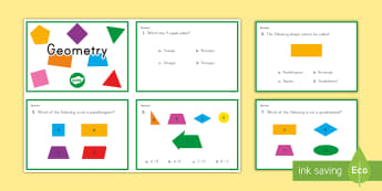 3rd Grade Geometry Online Assement Practice Activity - Common core, math, geometry, assessment, 3rd Grade Geometry 