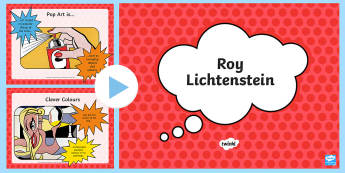 Roy Lichtenstein Information PowerPoint - artist, pop art, comic, painting,andy Warhol, dots, spotty, spots, newspaper, 