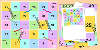 Snakes and Ladders Bee-Bot Mat - snake, ladder, game, play, activity, bee-bot, bee bot, beebot, measure, ssm, direction, position, positional, maths 