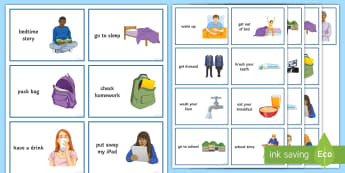 Daily Routine Visual Aid - Secondary, sen, help, home, guide, cards, entry, level