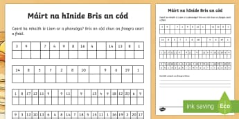 Pancake Tuesday Break the Code Activity Sheet - Máirt na hInide, pancóa, friochtán, break the code, bris an cód, bia,Irish, Pancake Tuesday, wor