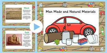 Natural and Manmade Materials PowerPoint - natural, manmade, man made, materials, powerpoint, information powerpoint, discussion prompt, class discussion
