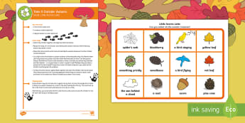 EYFS Take It Outside: Autumn Social - Little Acorns Lotto Activity - Little Acorns, Twinkl originals, fiction, Outdoor and Woodland Learning, Wonder Investigate Learn Di