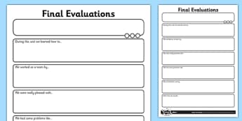 Final Evaluations Activity Sheet - final evaluations, activity sheet, activity, sheet, worksheet