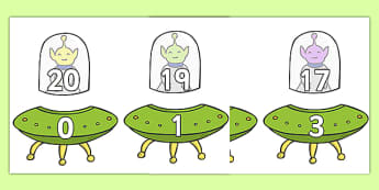 Number Bonds to 20 (Aliens and Spaceships)  - Number bonds, space, spaceship, alien, Counting to 20, Adding to 10, Bingo Counting, numeracy, numbers, number bonds, numbers to 20, space