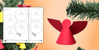 Papierengel Bastelvorlage  - Weihnachten, Dezember, Advent, Feiertage, Weihachtsbaum,,German