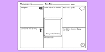 Character Study Activity Sheet - characters, character study, worksheets, character worksheets, study worksheets, writing guides, writing templates, writing aid