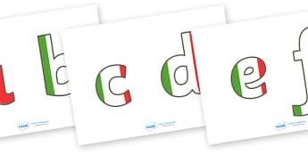 Display Lettering & Symbols (Italian) - Display lettering, display letters, alphabet display, letters to cut out, letters for displays, coloured letters, coloured display, coloured alphabet, Italy, Italian