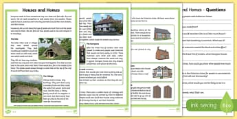 Houses and Homes Differentiated Reading Comprehension Activity