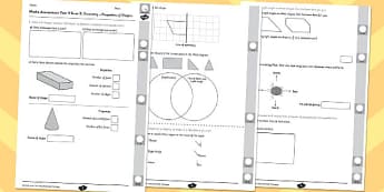 Year 3 Maths Assessment: Geometry - Properties of Shapes Term 2 - year 3, maths, assessment, geometry