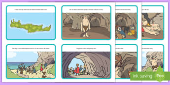 Odysseus and Cyclops Story Sequencing - myths, legends, greek, order, tale, display, reading