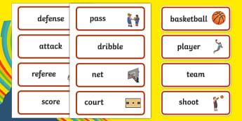 Rio 2016 Olympics Basketball Word Cards - Basketball, Olympics, Olympic Games, sports, Olympic, London, 2012, word card, flashcards, cards, activity, Olympic torch, events, flag, countries, medal, Olympic Rings, mascots, flame, compete