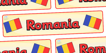 Romania Display Banner - Romania, Olympics, Olympic Games, sports, Olympic, London, 2012, display, banner, sign, poster, activity, Olympic torch, flag, countries, medal, Olympic Rings, mascots, flame, compete, events, tennis, athlete, swimming