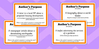 Guided Reading Skills Task Cards Author's Purpose Polish Translation - english, literacy, group work, infer, understand, listen, speak, challenge, activity, 