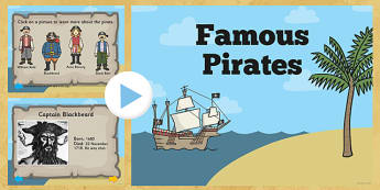 Famous Pirates PowerPoint - pirates, famous pirates, pirates powerpoint, famous pirates presentation, william kidd, blackbeard, anne bonny, information, black beard