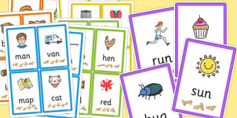 CVC Flash Cards with British Sign Language Complete Pack - cvc