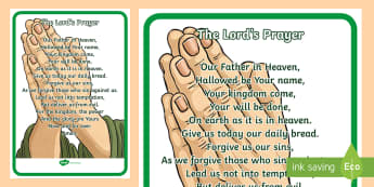 The Lord's Prayer Display Posters - The Lord's Prayer Display Posters - Church, Christian, Lord's prayer, prayer, God Jesus, display b
