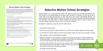 Selective Mutism School Strategies Adult Guidance - selective mutism, elective mutism, school strategies, SLCN, SEN, communication