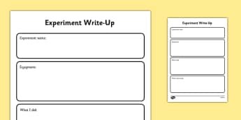 Experiment Science Investigation Write-Up Work Sheet - experiment, science, investigation, write up, worksheet, ks1, ks2
