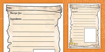 Magic Potion Recipe Writing Frames - magic, potion, recipe, writing, independent writing, writing frame, frames, creative writing, frogs, spiders, witch