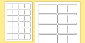 Blank Domino Template - dominoes, games, classroom games, game, Domino, blank, number, subatising, numeral identification, numeracy, numbers, counting, sibitising, number game
